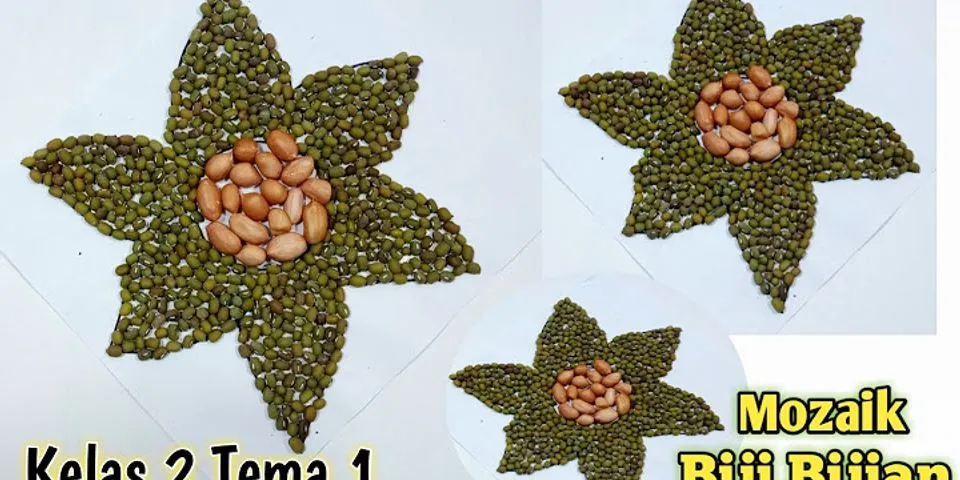 bagaimana cara menempelkan biji-bijian saat membuat kerajinan mozaik