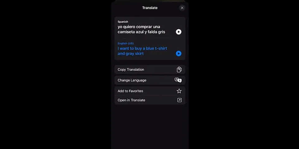 How do you Translate text on an iPhone?