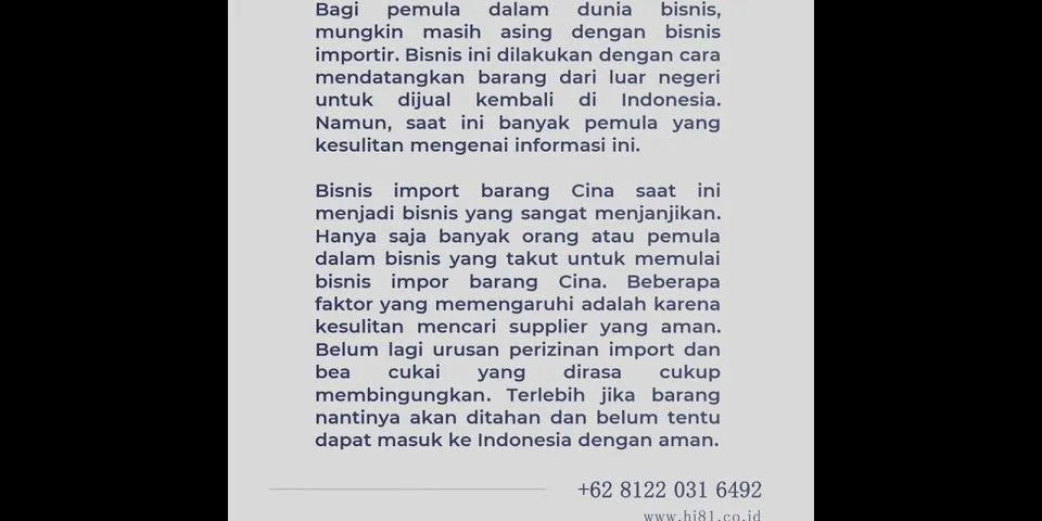 Mengapa Indonesia mendatangkan barang dari luar negeri?